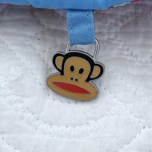 Paul Frank Women's Sz S Blue Puffer Coat Double Paul Frank Monkey Snap Closure - Picture 7 of 9